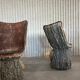 Italian faux bois concrete garden chairs