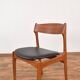 Chaises de salle à manger modèle 49 du milieu du siècle en teck et cuir par Erik Buch pour OD Møbler, années 1960.