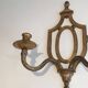 Golden Wrought Iron Wall Light with Oval Shield and Two Arms. French Work.