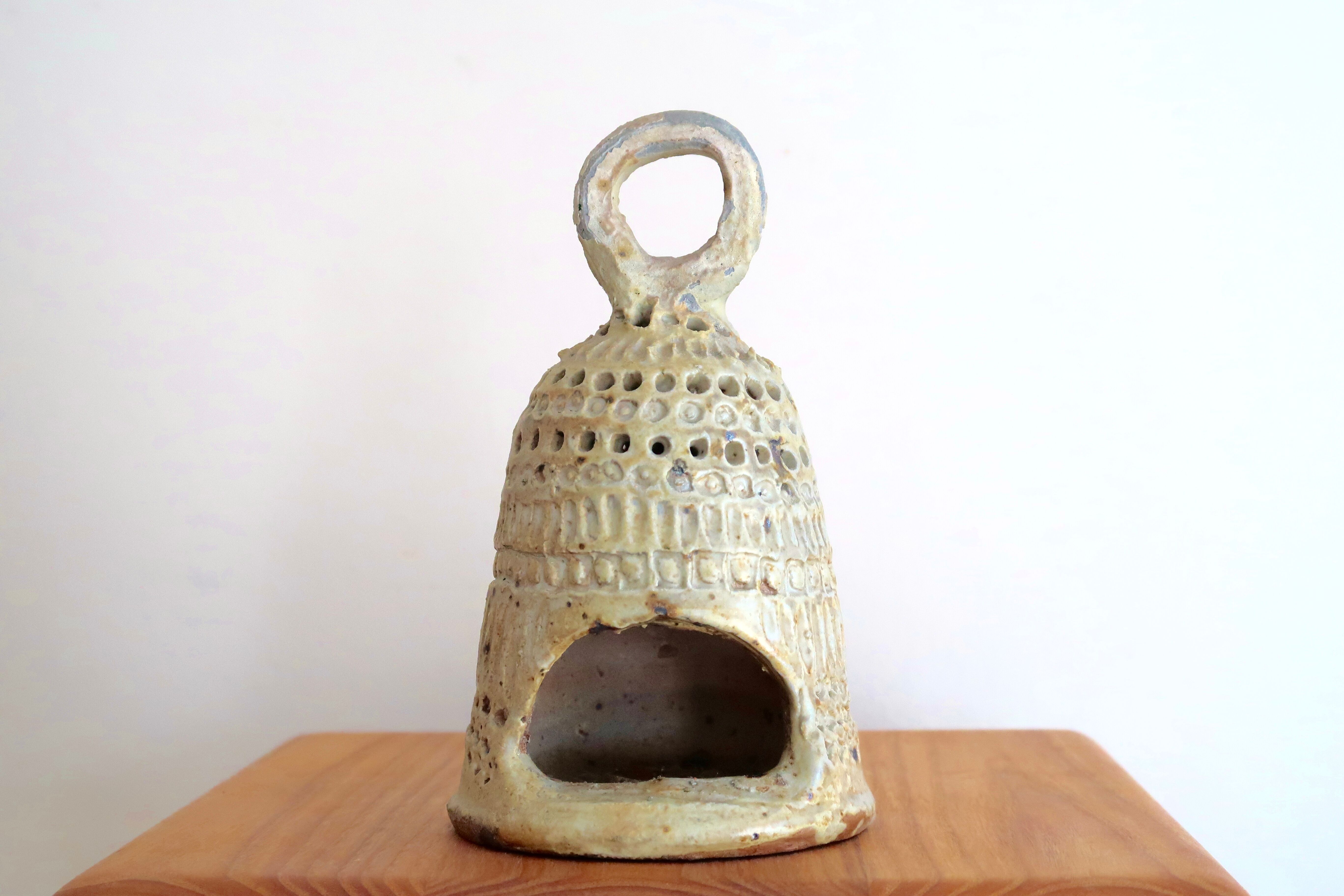 Sandstone lantern by Barbara Delfosse, La Borne, 60s
