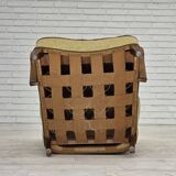 1960s, Danish armchair, light green furniture velour, beech wood.