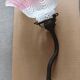 Applique col de cygne tulipe en verre rose filigrane