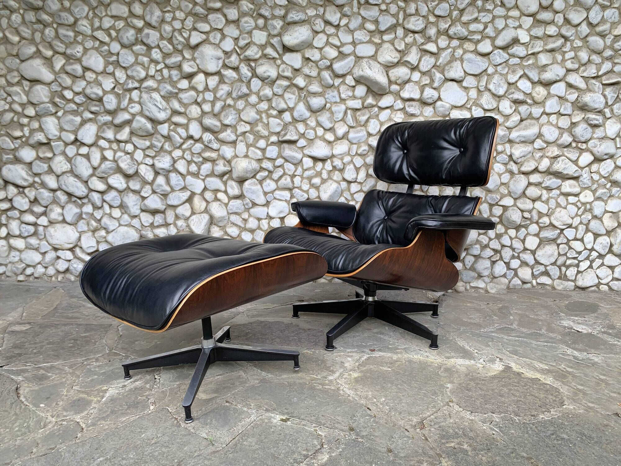 Fauteuil Lounge Herman Miller Charles & Ray Eames 1976 Palissandre Nv Cuir