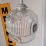 Vintage molded glass pendant light