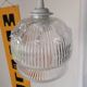 Vintage molded glass pendant light