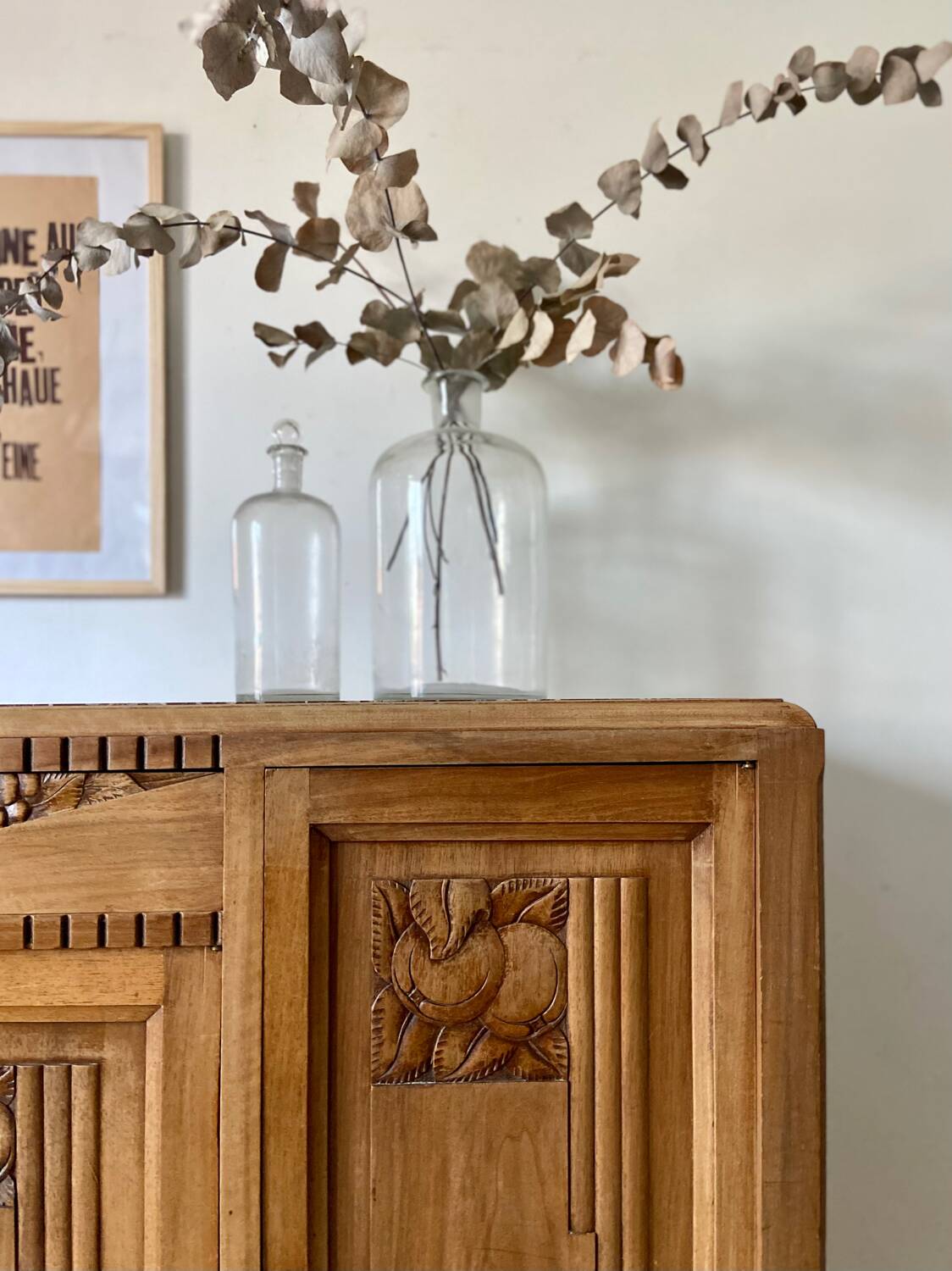 Art Deco sideboard in solid walnut