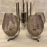 Vintage Lustre with 5 Mauve light lights