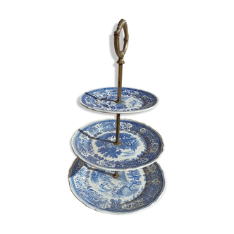 Serviteur 3 plateaux villeroy & boch burgenland de couleur bleu
