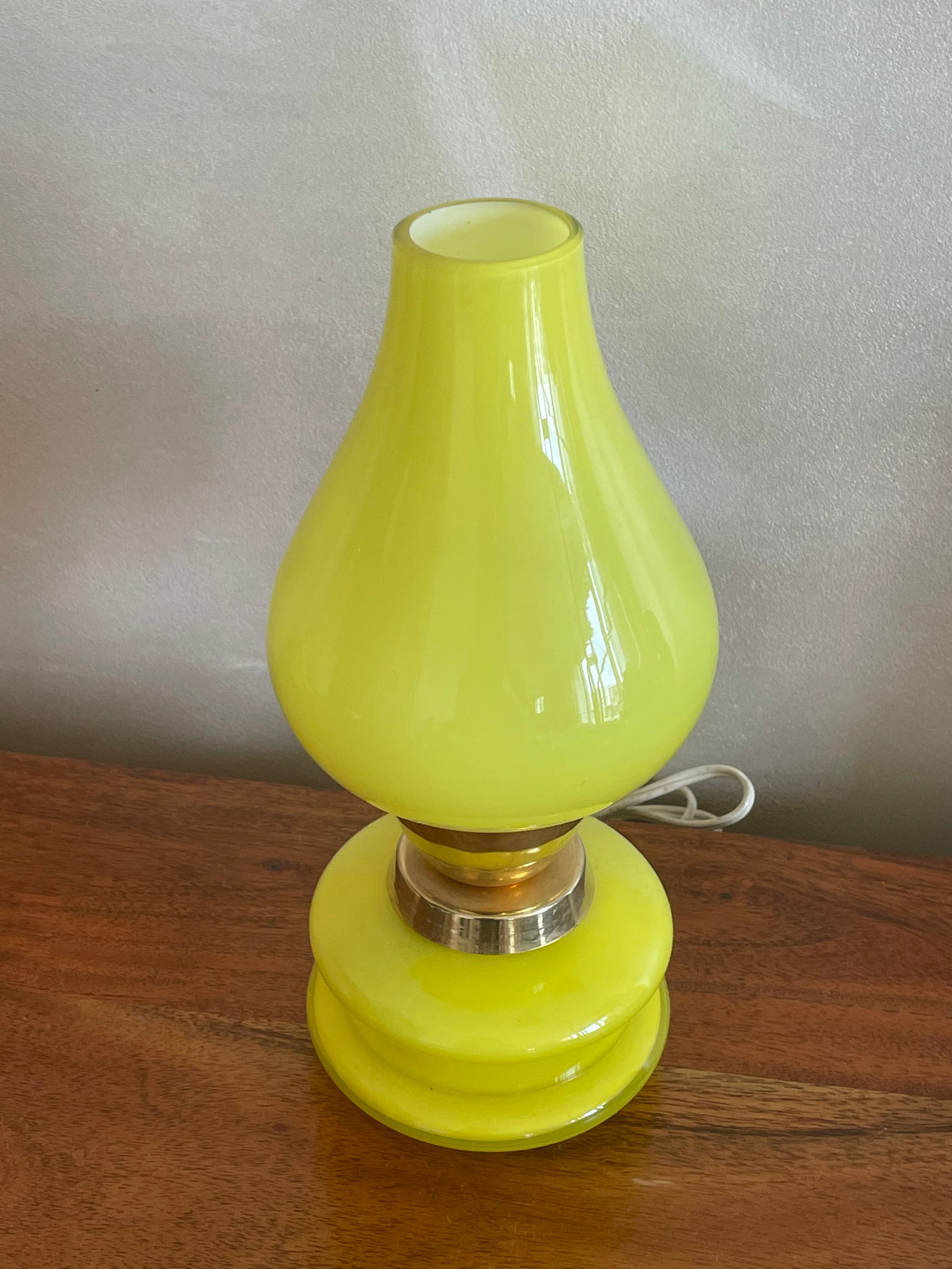 Yellow glass lamp