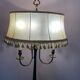 Vintage floor lamp in black and gold metal with lampshades