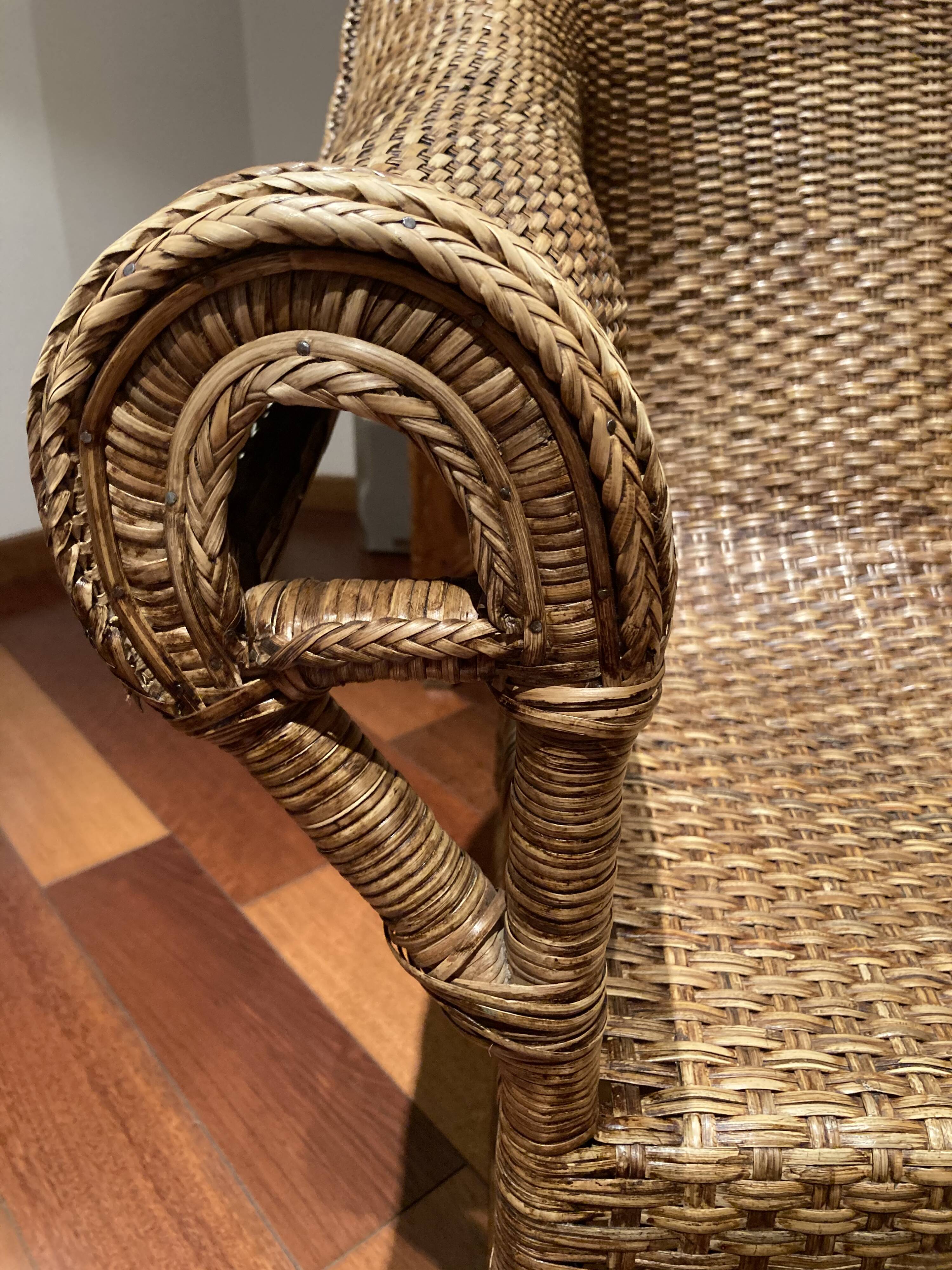 Colonial-style wicker chair