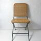 vintage rattan and metal folding chair