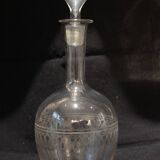 Engraved glass carafe circa 1900