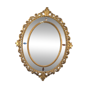 miroir ovale en bois