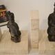 Pair of vintage travertine bookends