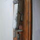 Pair of vintage wooden child skis