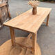 Large antique farmhouse table in raw solid oak.