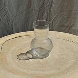 Ribbed glass ball vase