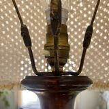 1940s floor lamp in turned wood
