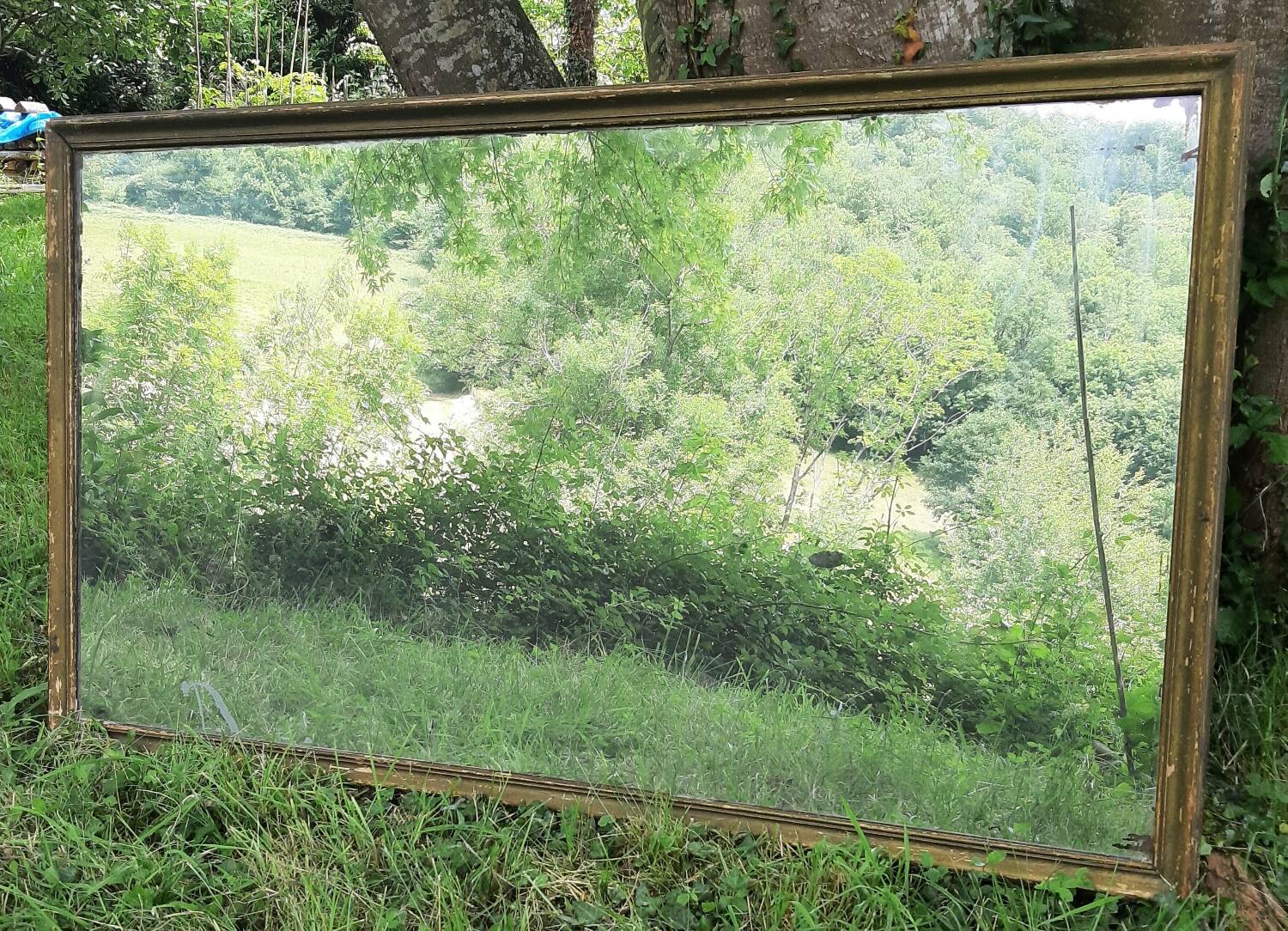 Antique mercury mirror. (Fireplace mirror)