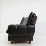 Czech Brown Leather Sofa, 1970s