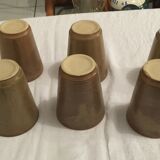 glazed Digoin stoneware cups in very good condition. signed.