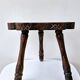 Rare Old Tripod Milking Stool Carved Solid Wood Popular Art