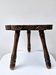 Rare Tabouret De Traite Ancien Tripode Bois Massif Sculpté Art Populaire