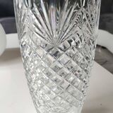 Vintage Bohemian Crystal Vase. Stylish geometric patterned design. Boho-chic. High 24.5 cm