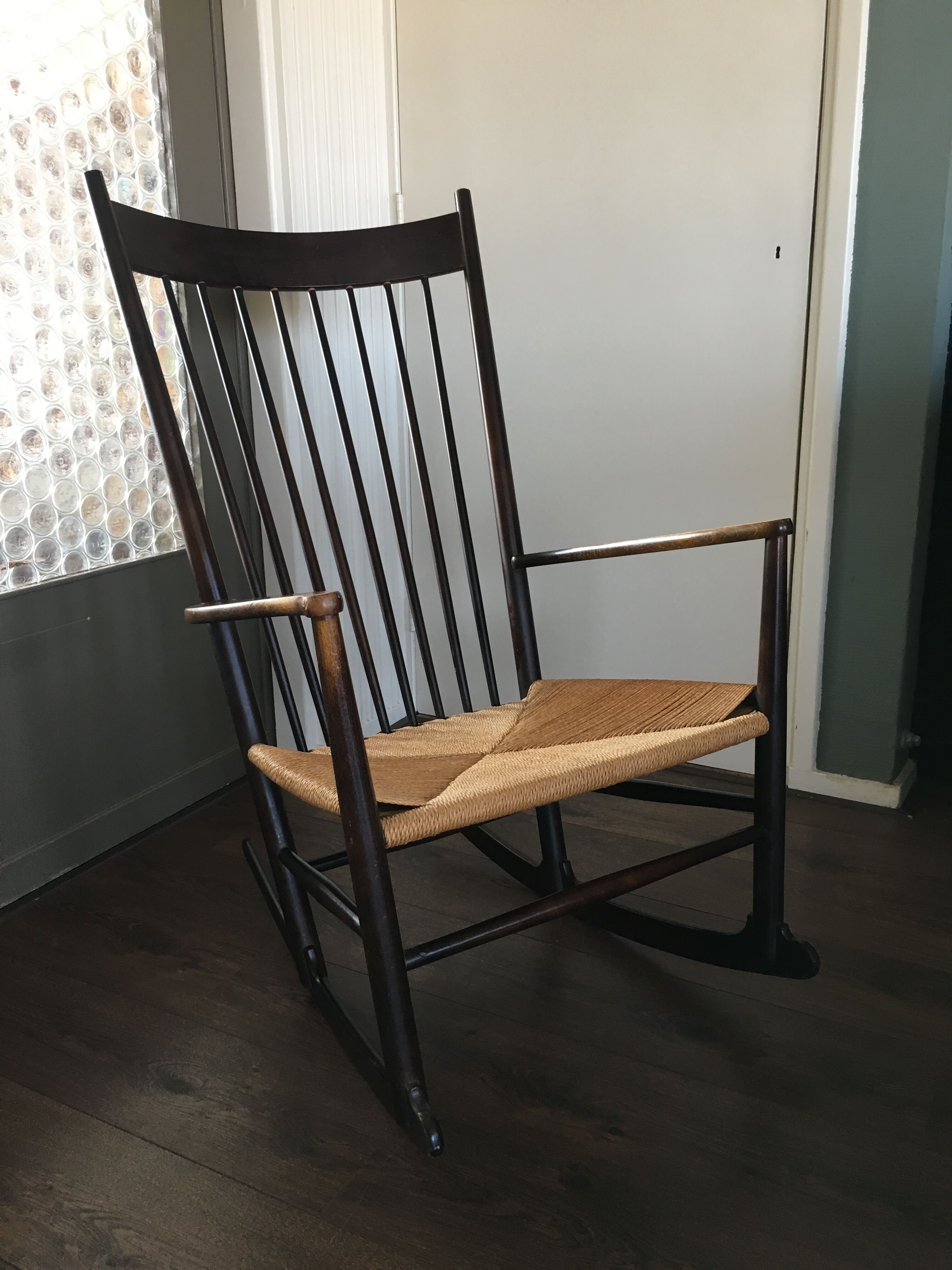 Vintage Scandinavian J16 rocking chair by Hans J. Wegner for FDB