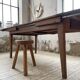 Table de ferme XIXème chêne 270cm avec allonges