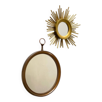 2 MIROIRS SOLEIL Vintage