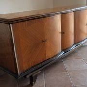 Enfilade-Buffet Vintage Louis XVI Modernised. Chevron Marquetry.