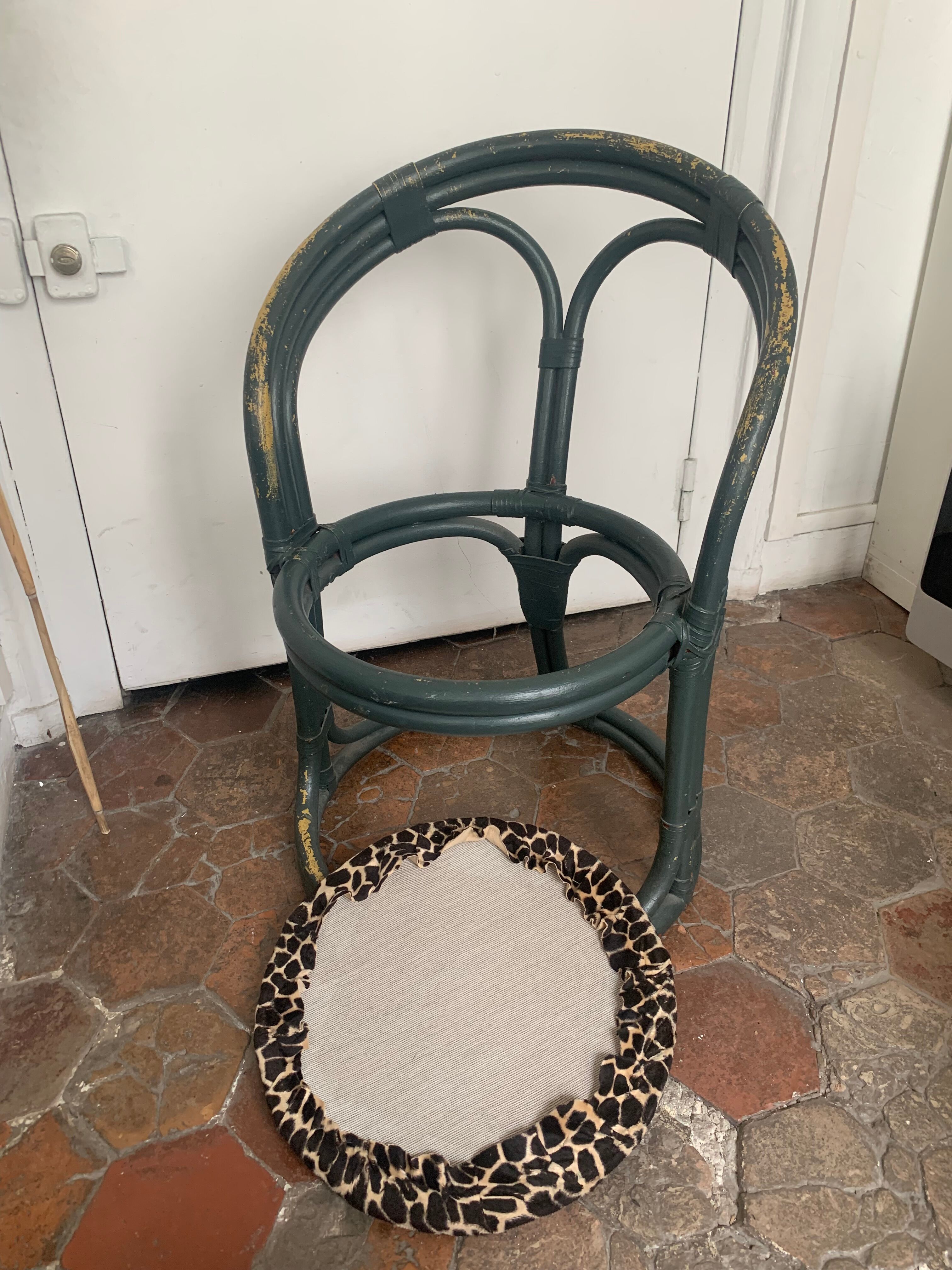 Fauteuil en rotin vintage