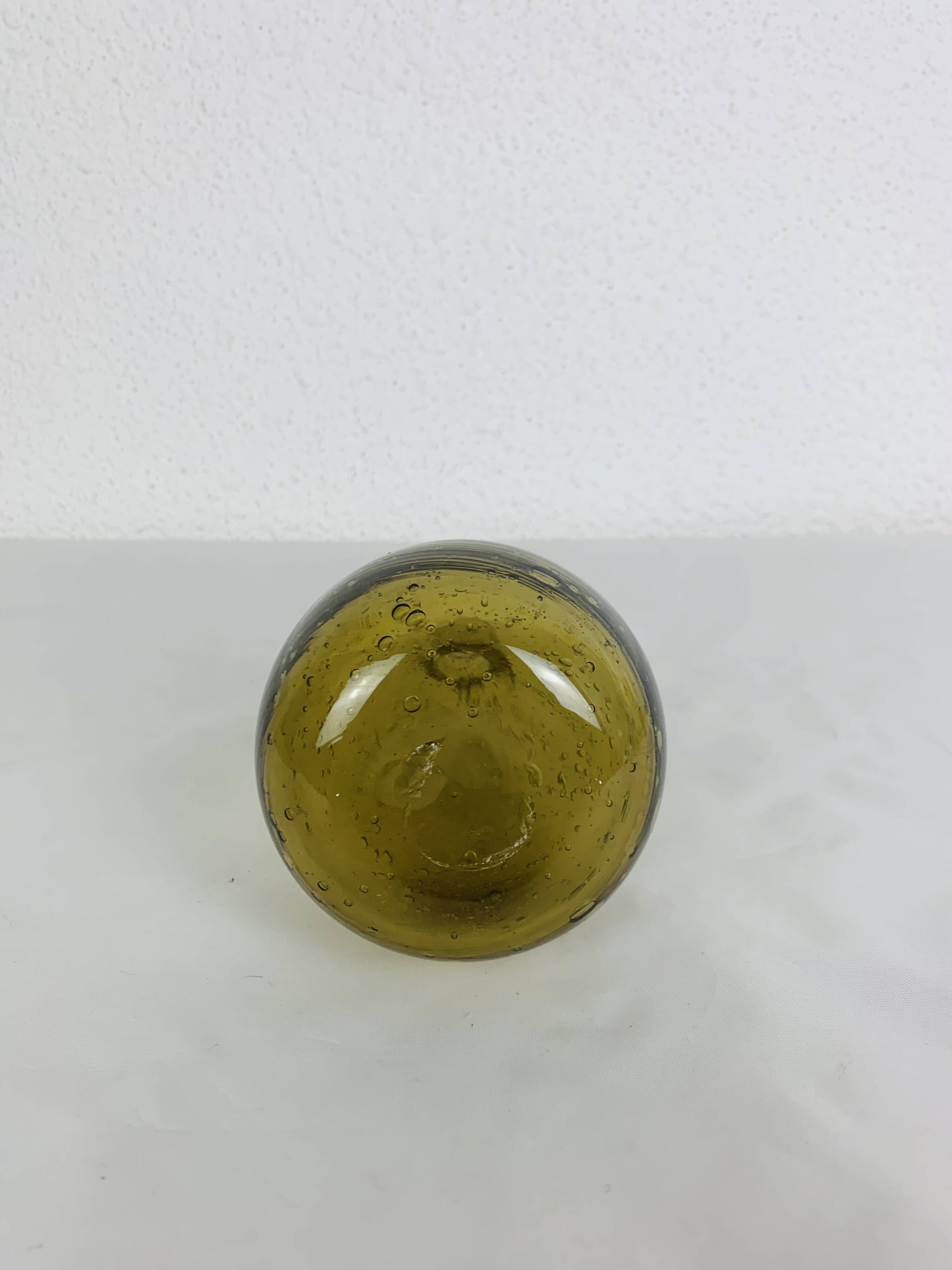 Green bubble glass soliflore vase