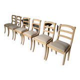 Chaises Louis Philippe barrettes pieds sabres