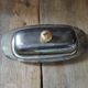 Butter dish silver metal cup glass acorn gilded