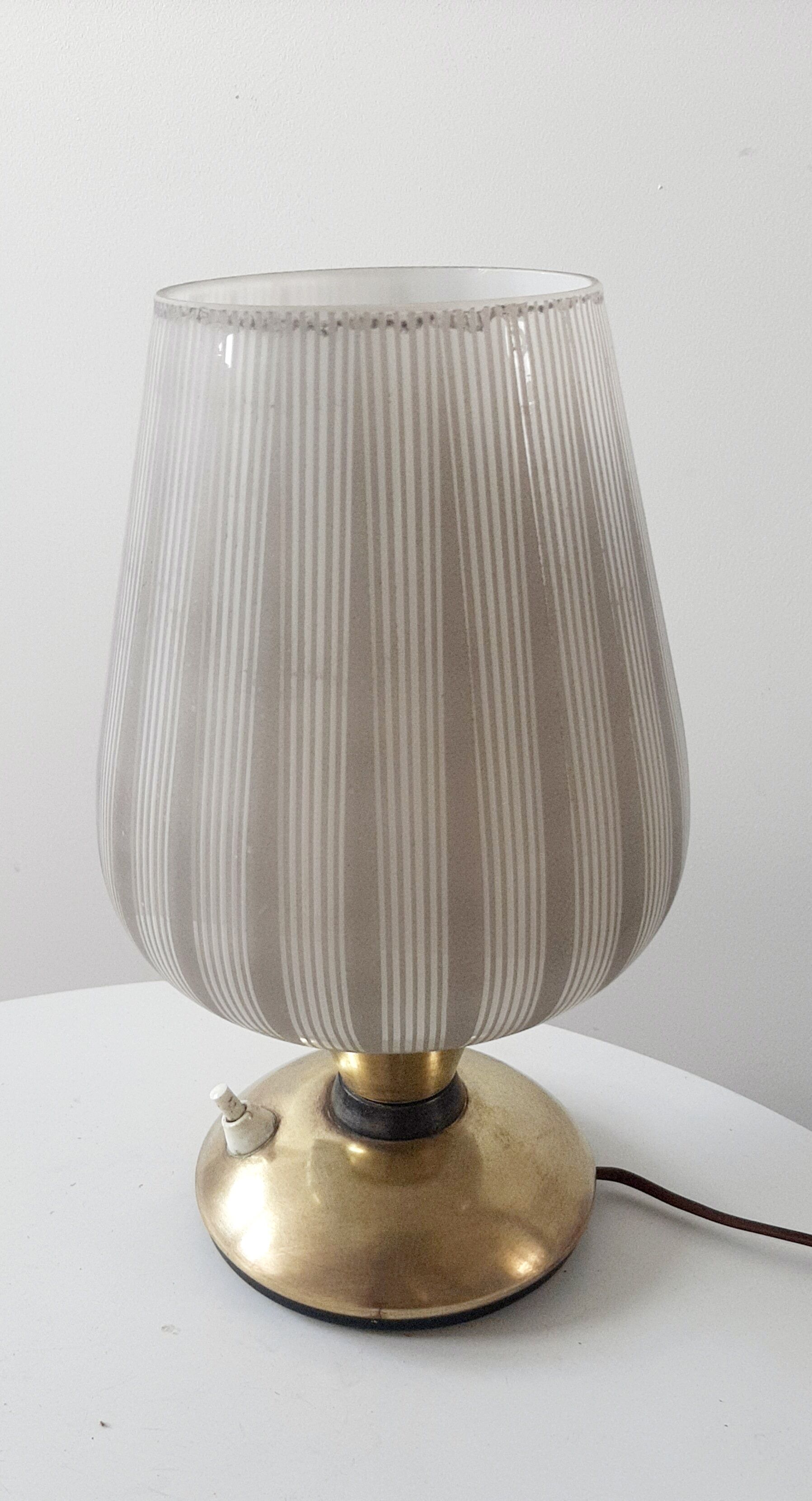 Retro brass table lamp and glass globe