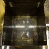 Isabelle and Richard Faure's unique patinated oxidized brass coffee table 1970