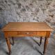 Vintage beech desk with a linoleum top and drawer.
