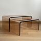 2 altuglas smoked nesting coffee table, 1970s