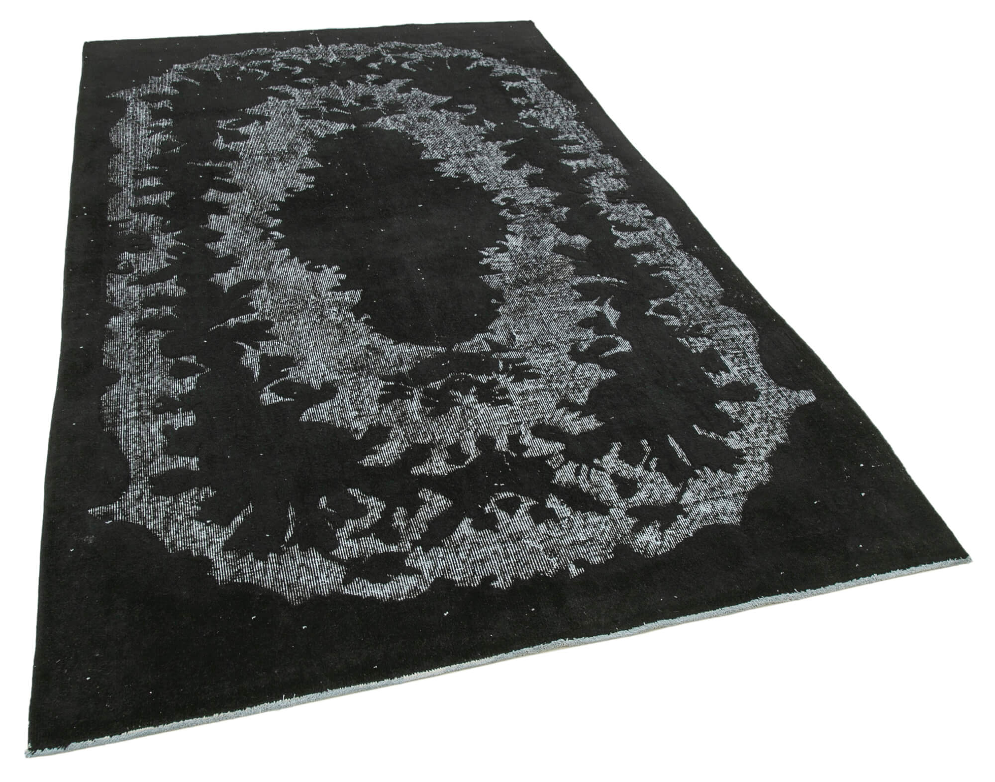 Hand-knotted rustic anatolian 1980s 170 cm x 276 cm black rug