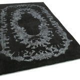 Hand-knotted rustic anatolian 1980s 170 cm x 276 cm black rug