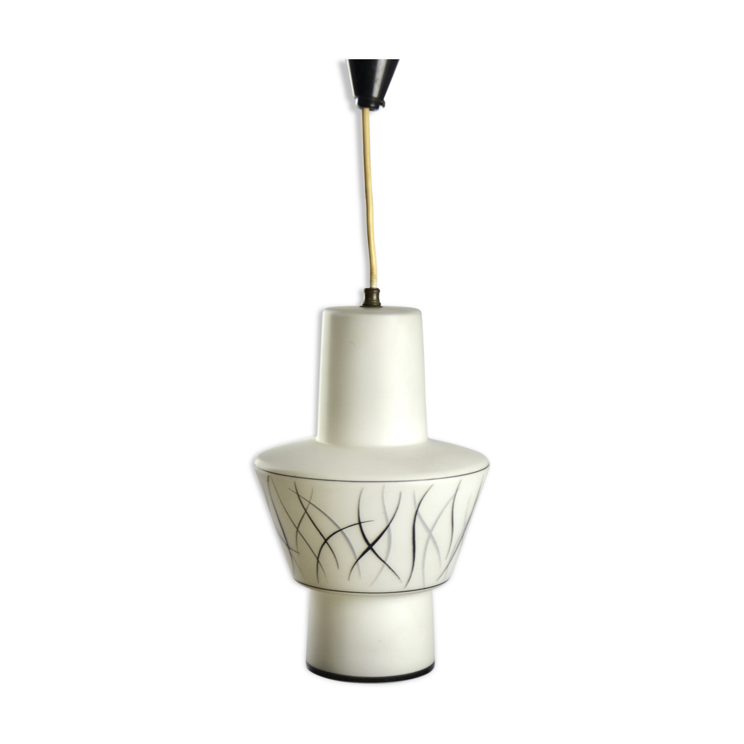 Suspension 1950 1960s verre opaline