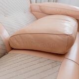 Canapé modulaire en cuir rose vintage Petronio par Tito Agnoli pour Poltrona Frau, design des années 1970.