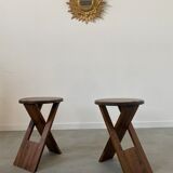 Lot 2 wooden stools