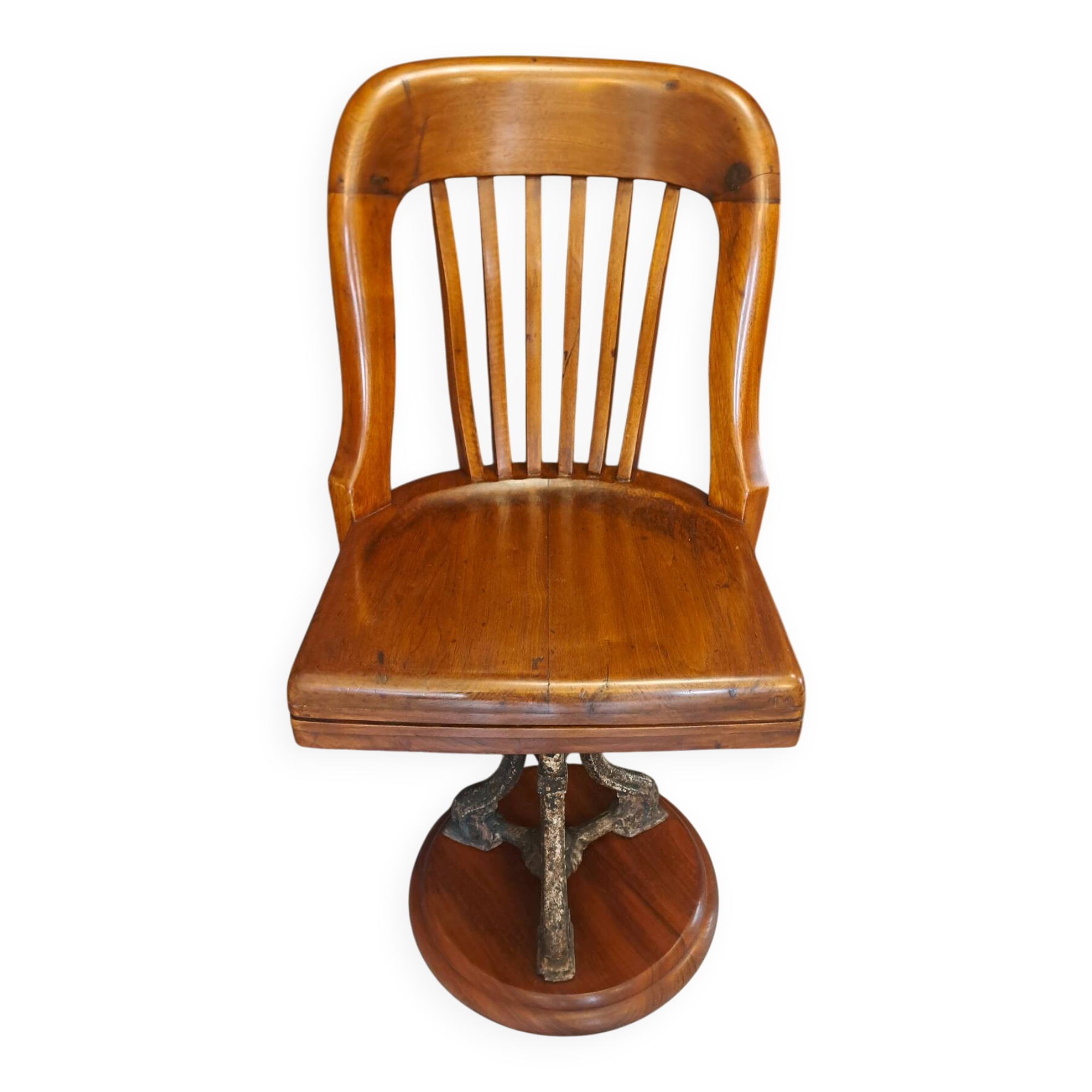 American chair in walnut and cast iron