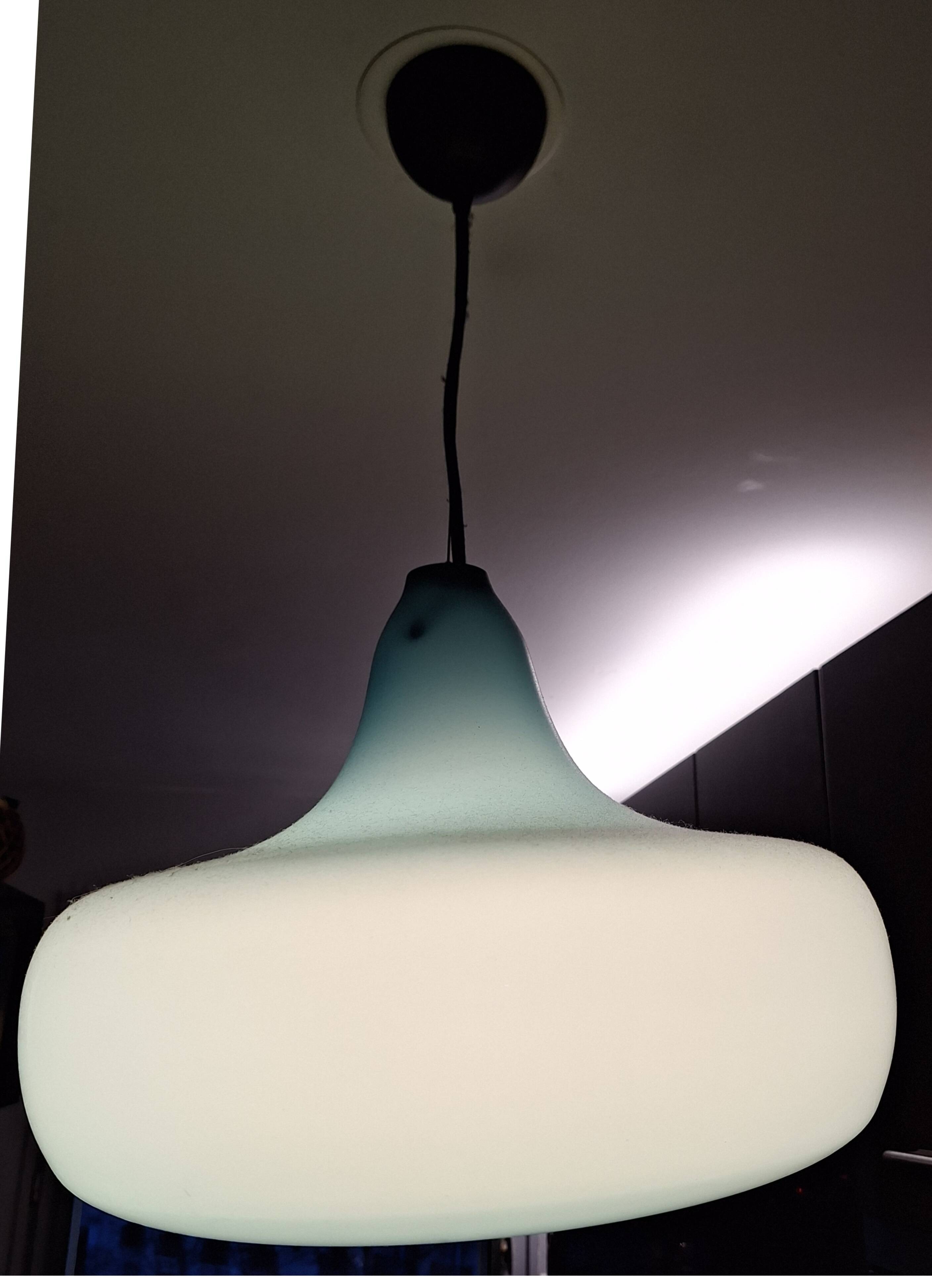 Vintage suspension lamp VISTOSI blue Murano glass L.114 Alessandro Pianon