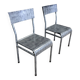 Paire de chaises indus métal gris