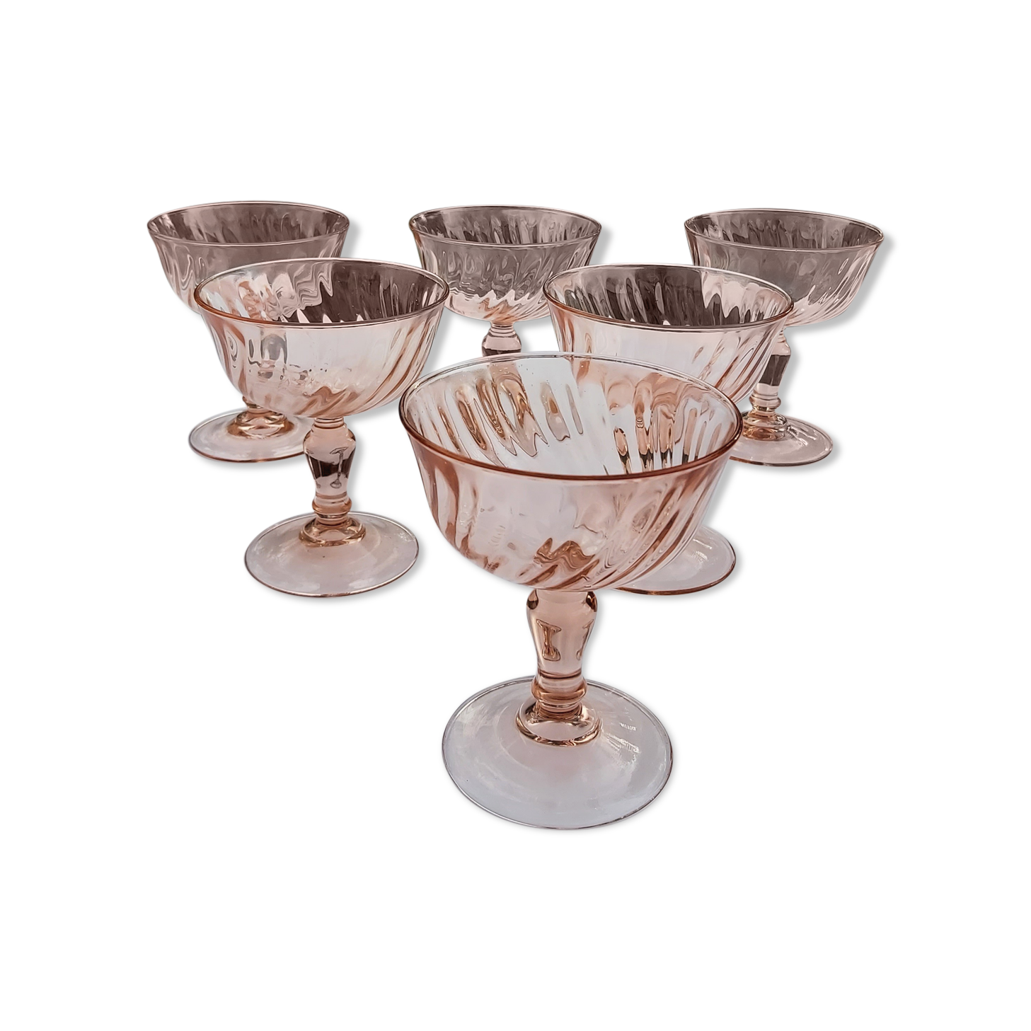 6 rosaline Arcoroc cups
